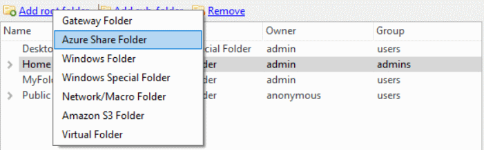 Add Azure Share Folder
