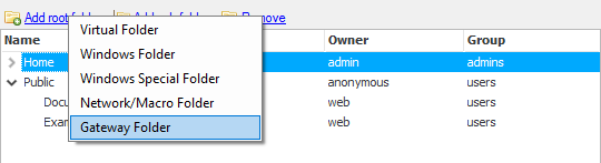 Add Gateway Folder