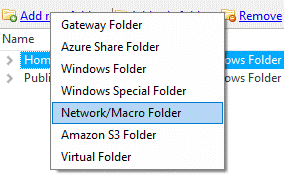 Add Root Network/Macro folder