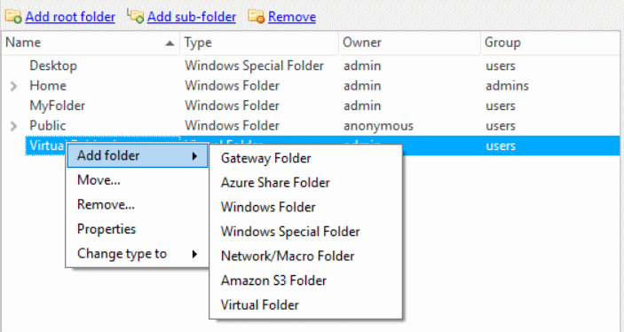 Add Virtual Folder