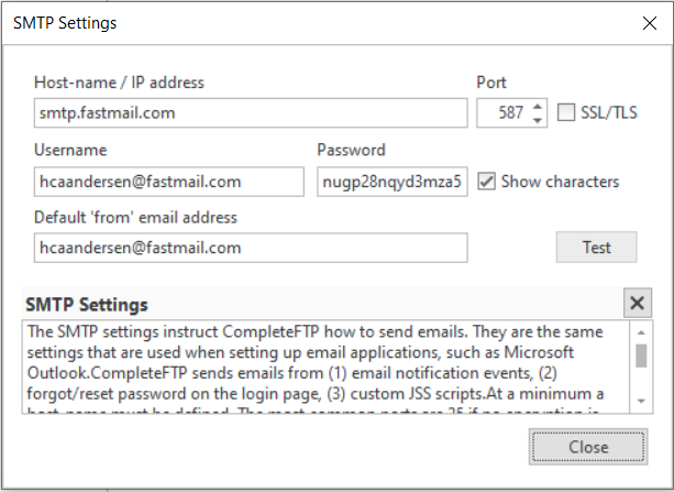 Email settings