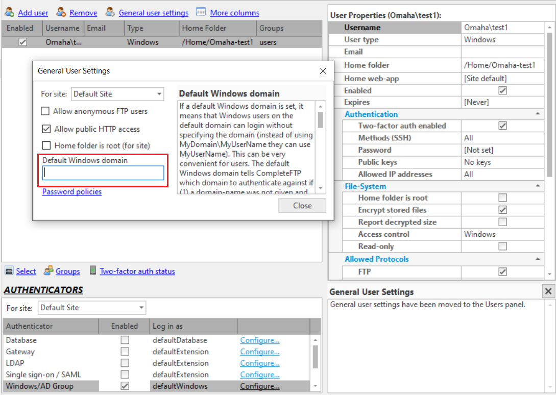 Default Windows Domain