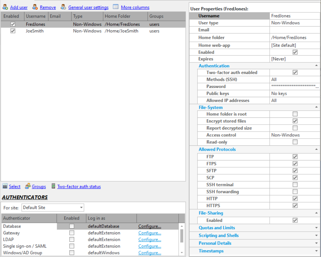 User Properties